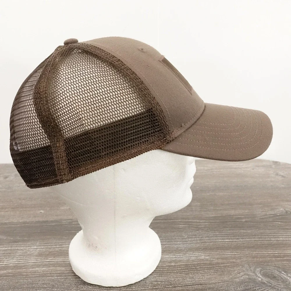 The North Face Hat Cap Trucker Snap Back One Size Brown Mesh Outdoor Mens TNF